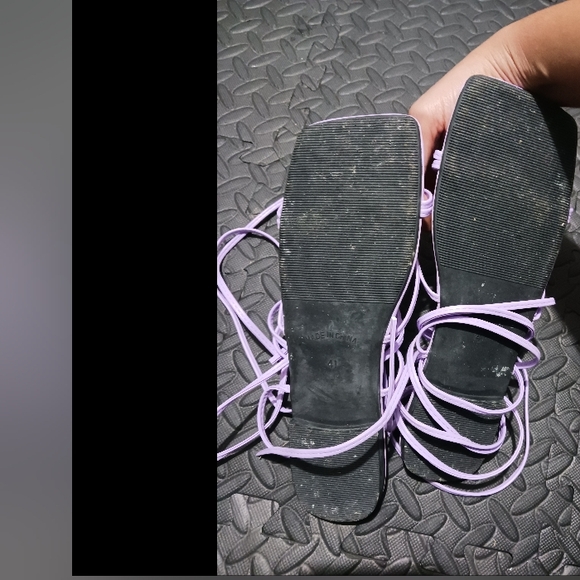 Women Lila purple lace up flat sandals - Picture 10 of 12